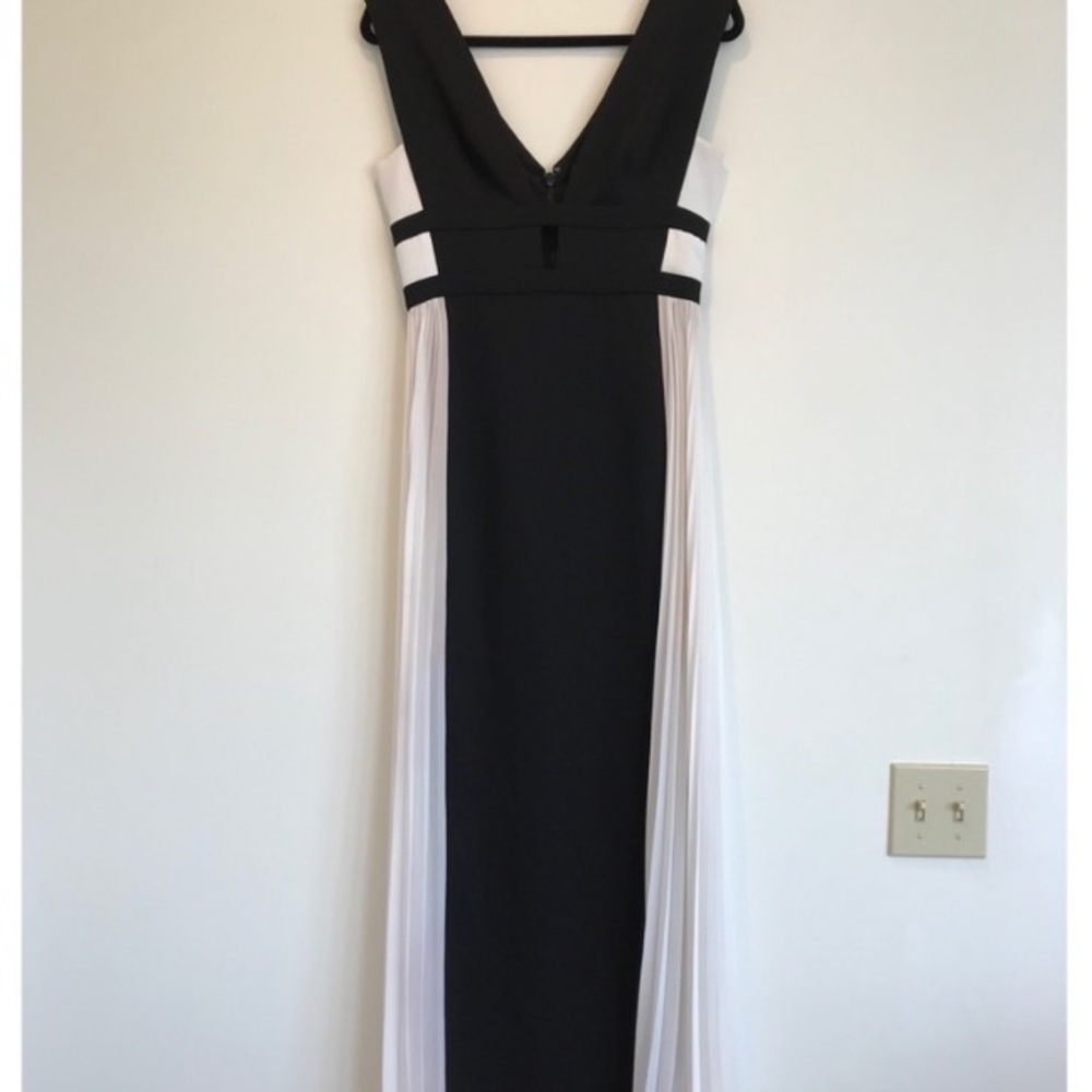 bcbgmaxazria pleated gown